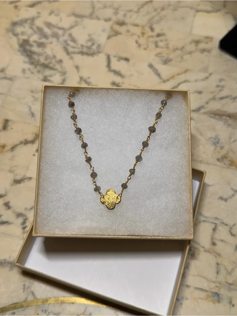 Gold Clover Pendant Necklace- Handmade
